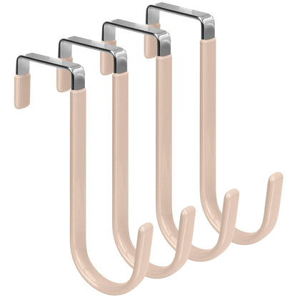 FYY Over the Door Hooks, Double-Hanger 2 Pack, Fits Doors 1 3/8" White