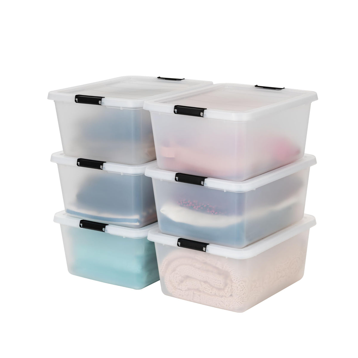 IRIS USA 6-Pack 32.5 Quart Clip Box with Latching Lid