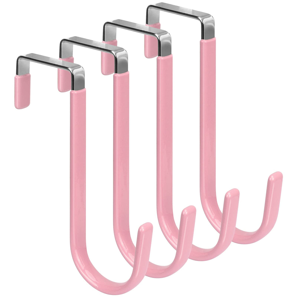 FYY Over the Door Hooks, Double-Hanger 2 Pack, Fits Doors 1 3/8" White