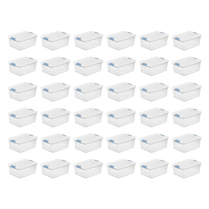 Sterilite Latching Box with Lids for Home and Office, 64 Quart, 4-Pack