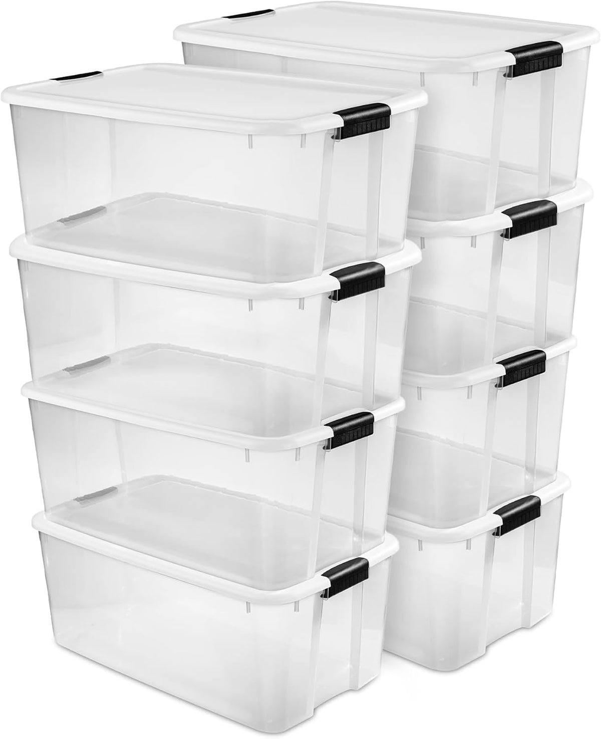 Sterilite Ultra Latch Box with Lids for Home and Office, 70 Quart, 12-Pack