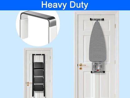 Single Over Thick Front Door Steel Hooks 4 Pack Fit 2" Door 5.5" White