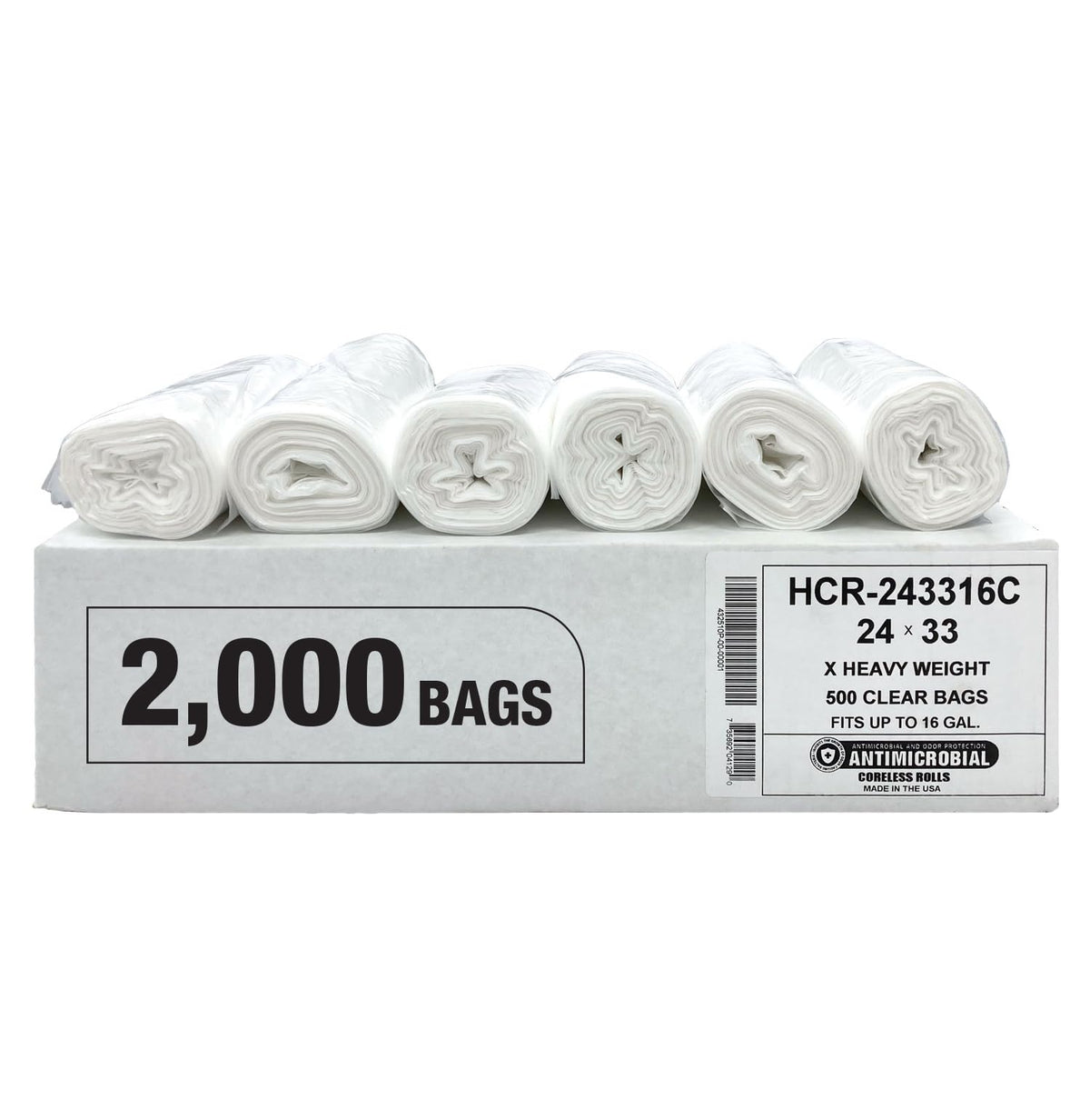 Aluf Plastics 60 Gal Black Trash Bags, 22 Micron (EQ.), 38" x 60" (150 Pk)