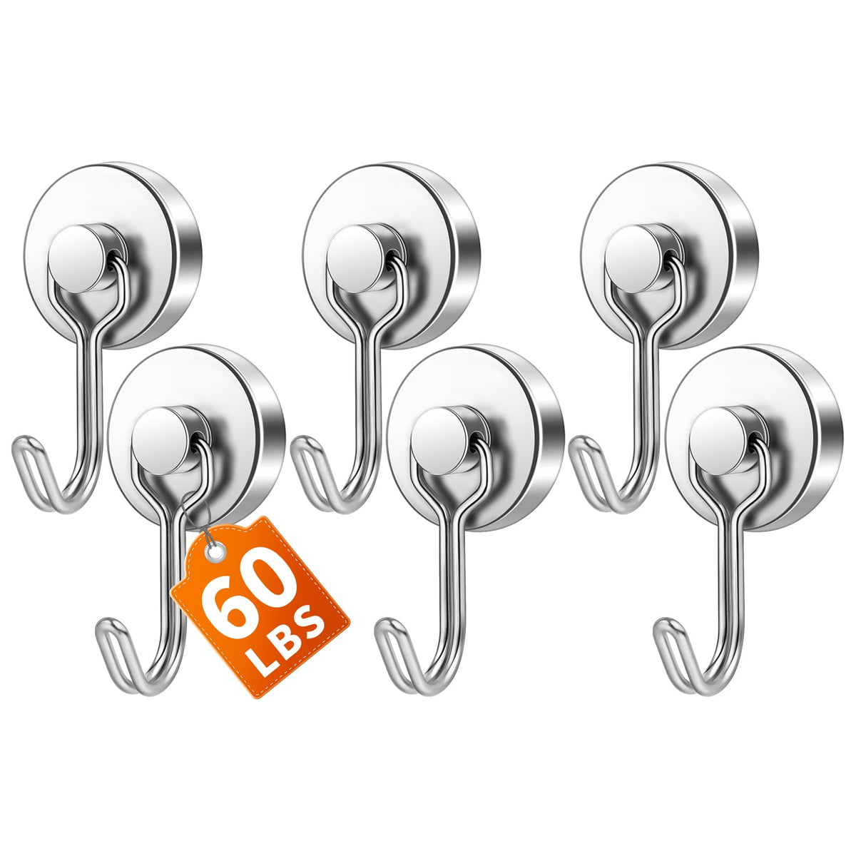 FINDMAG Magnetic Hooks for Cruise Cabins, 6 Pack 30 LB+ Magnet Hooks