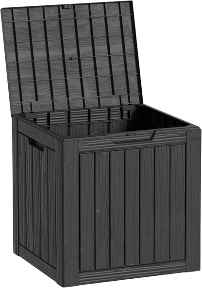 300 Gallon Resin Deck Box Waterproof Outdoor Storage Box for Patio Furniture Pool Accessories Indoor Storage for Cushion Garden Tools, Grey