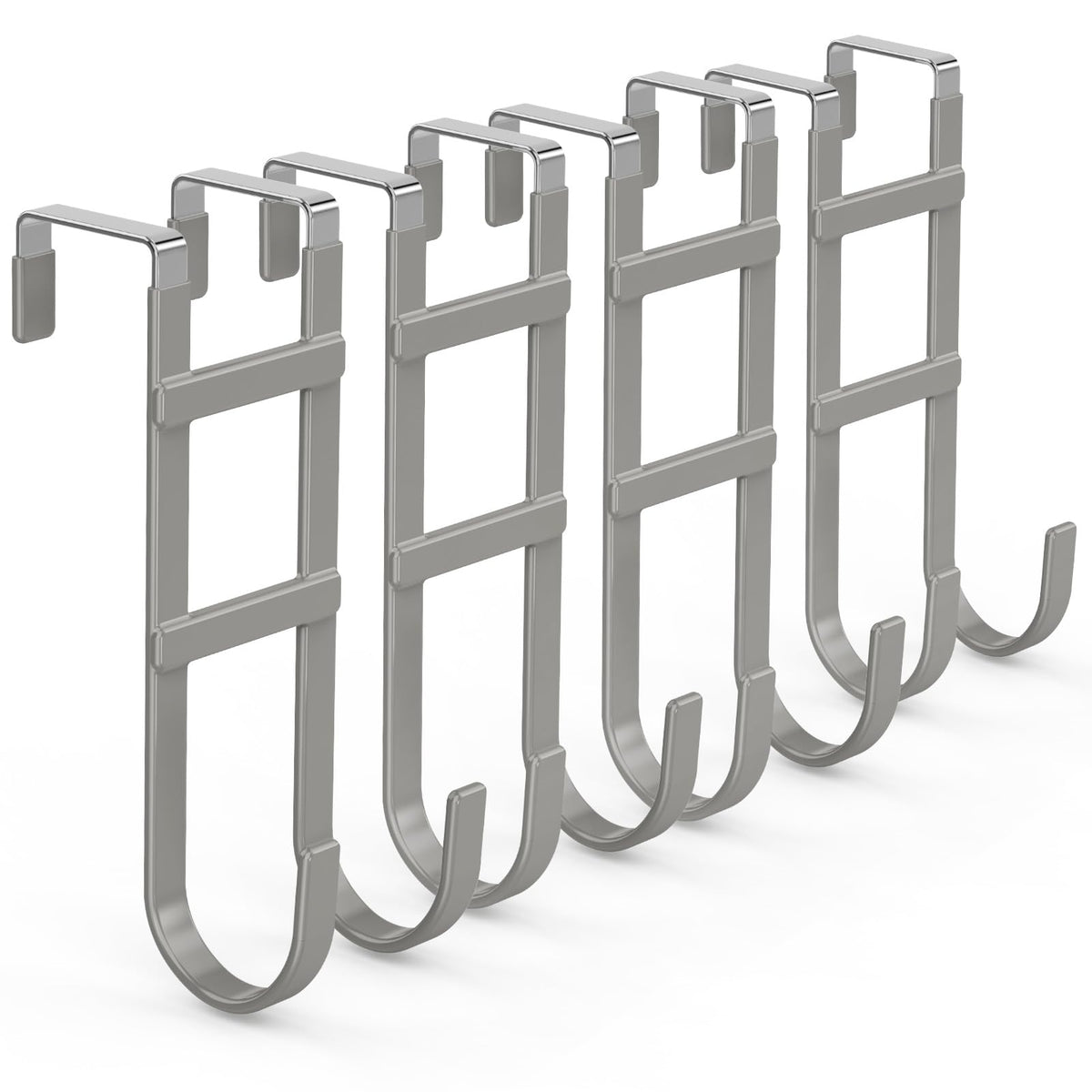 FYY Over the Door Hooks, Double-Hanger 2 Pack, Fits Doors 1 3/8" White