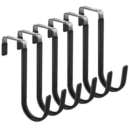 FYY Over the Door Hooks, Double-Hanger 2 Pack, Fits Doors 1 3/8" White