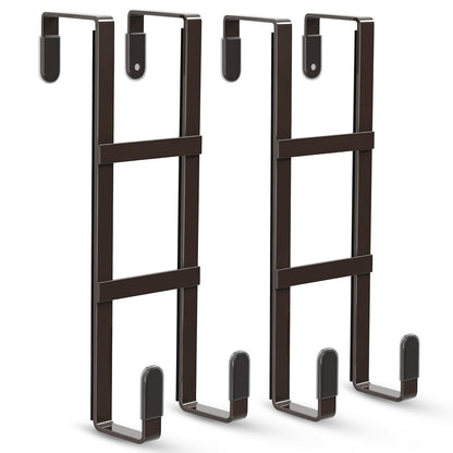 FYY Over The Door Hooks, 2 Packs Double Sided-Hanger Fits Door 1-7/8"White