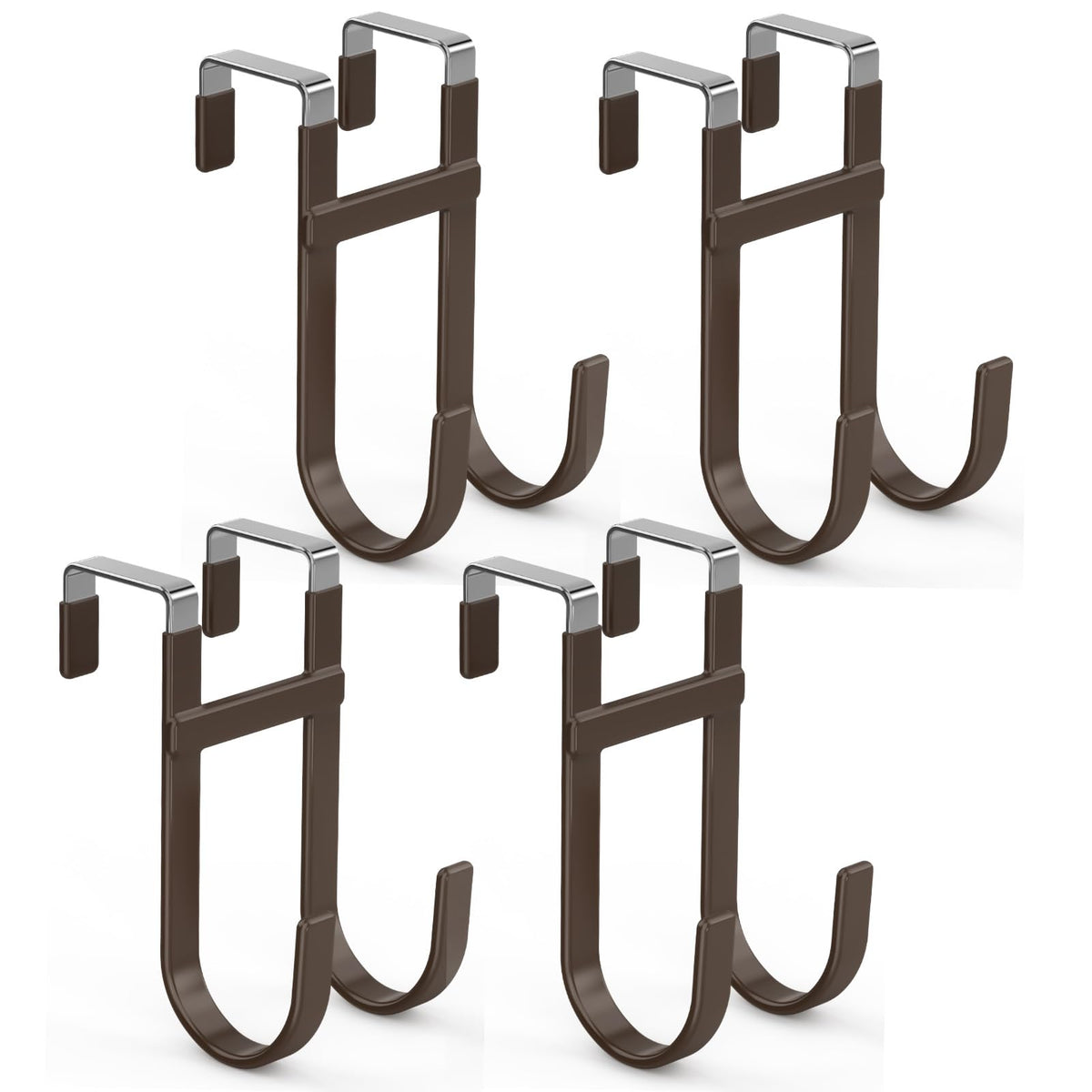 FYY Over the Door Hooks, Double-Hanger 2 Pack, Fits Doors 1 3/8" White