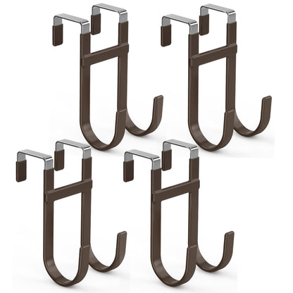 FYY Over the Door Hooks, Double-Hanger 2 Pack, Fits Doors 1 3/8" White