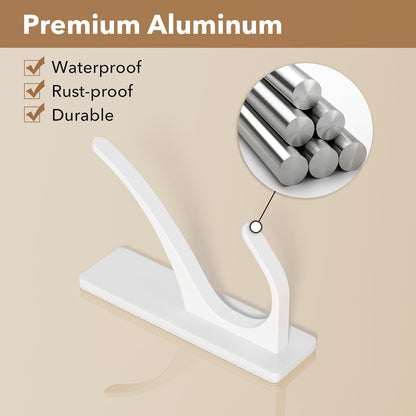 pickpiff White Self-Adhesive Hook, 13LB Hanger for Coat/Towel, 4-Pack