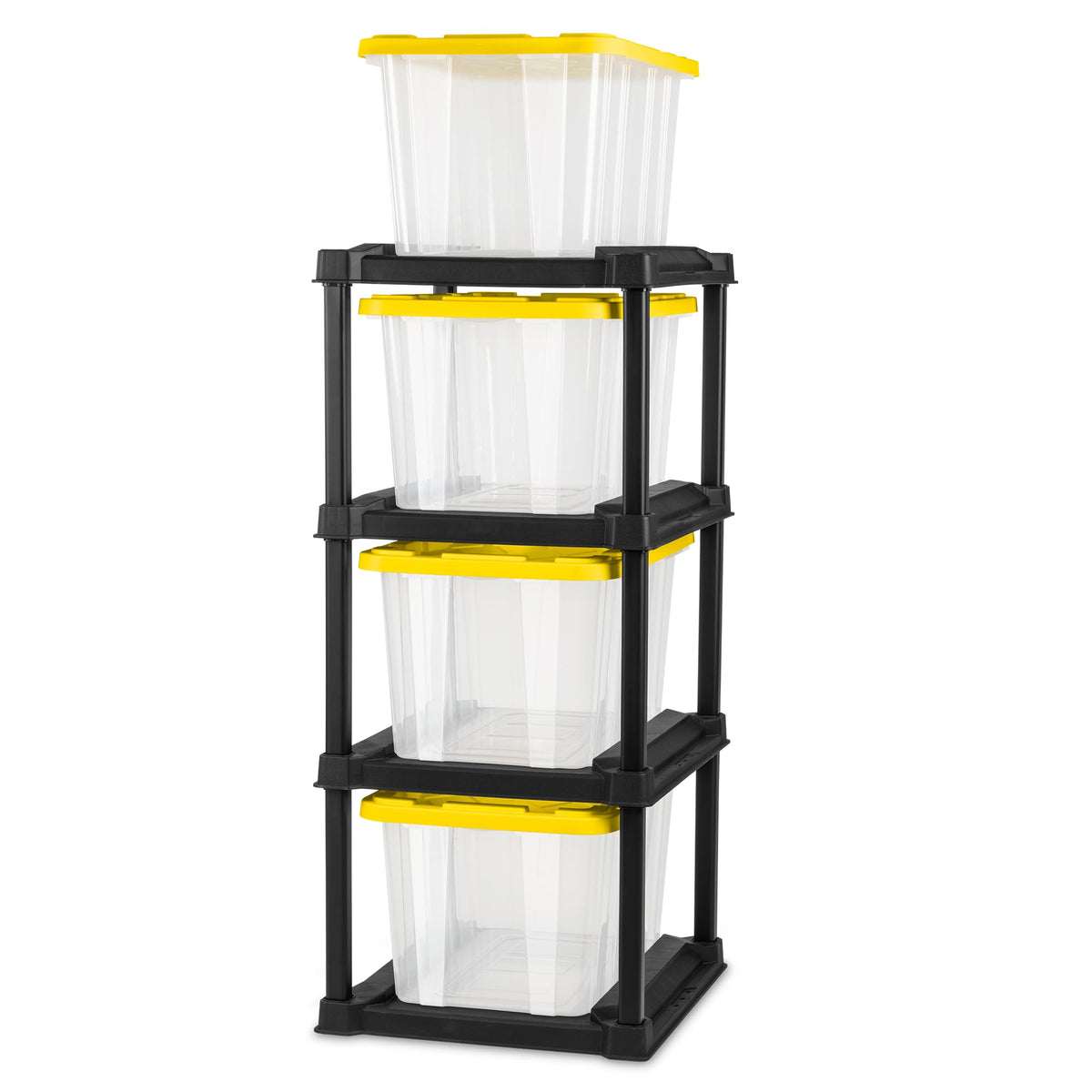 Sterilite Industrial Storage Tote with Lids for Garage, 27 Gallon, 4-Pack