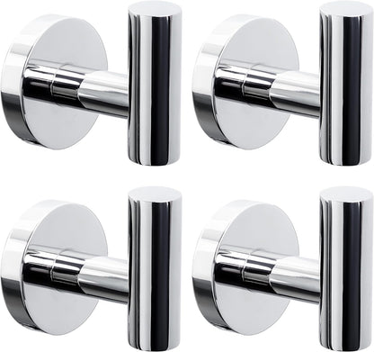 Kruodop Towel Hooks for Bathroom,2 Packs Wall Mount Towel Holder,Black Matte Wall Robe Hook,Stainless Steel Heavy Duty Door Hanger Towel Hook for Kitchen, Bedroom,Hotel,Pool,Coats(Drilling)