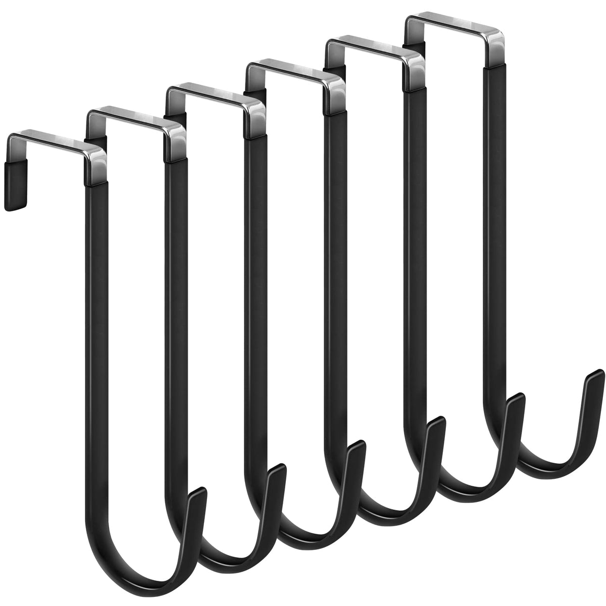 FYY Over the Door Hooks, Double-Hanger 2 Pack, Fits Doors 1 3/8" White