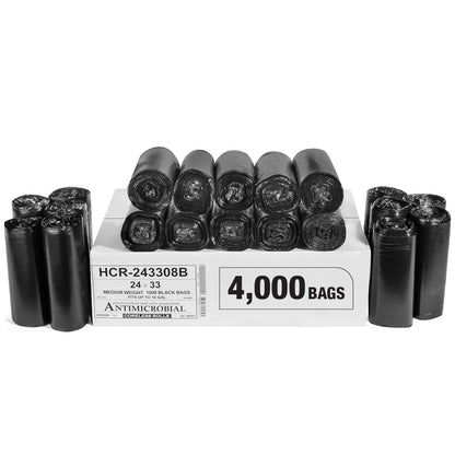 Aluf Plastics 60 Gal Black Trash Bags, 22 Micron (EQ.), 38" x 60" (150 Pk)