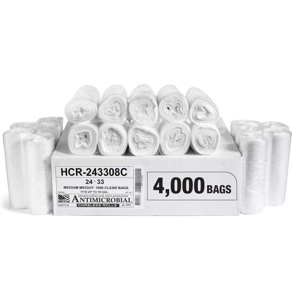 Aluf Plastics 60 Gal Black Trash Bags, 22 Micron (EQ.), 38" x 60" (150 Pk)