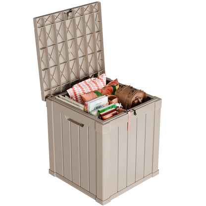 PatioZen 150 Gallon Resin Deck Box, Lockable Patio Outdoor Storage Box for Furniture, Garden Tools and Tools Storage, Waterproof Outside Storage Boxes - Black
