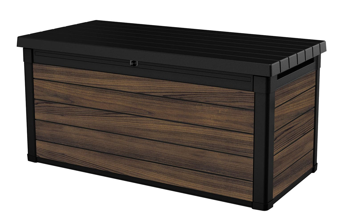 Keter Premium Everwood 50 Gal Outdoor Storage Box and Patio Side Table