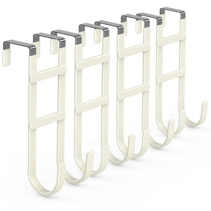 FYY Over the Door Hooks, Double-Hanger 2 Pack, Fits Doors 1 3/8" White