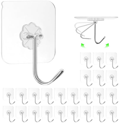 ZESLMG Adhesive Wall Hooks for Hanging, 16 Pack Self Sticky Hook No Drill