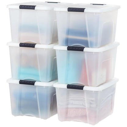 IRIS USA 6-Pack 32.5 Quart Clip Box with Latching Lid