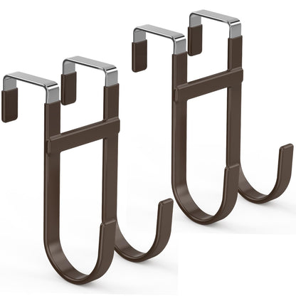FYY Over the Door Hooks, Double-Hanger 2 Pack, Fits Doors 1 3/8" White