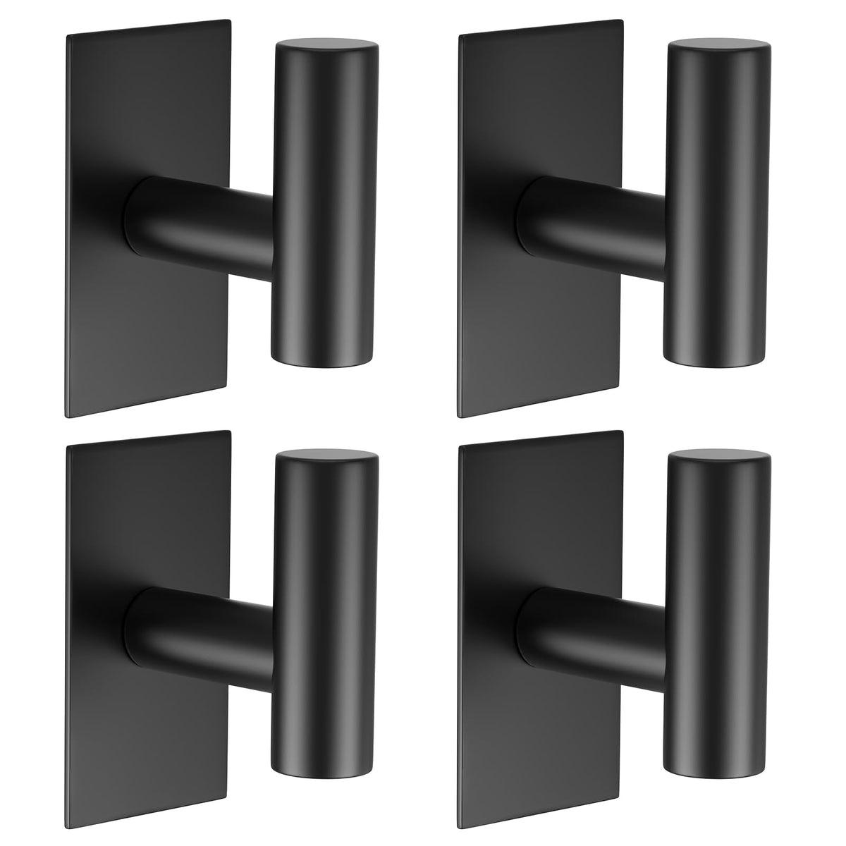 VAEHOLD Wall Towel Hooks, Heavy Duty Sticky Holder Waterproof Towel Hooks for Hanging Coat, Clothes, Closet Hook Wall Mount for Kitchen (Silver, 2 Pack)