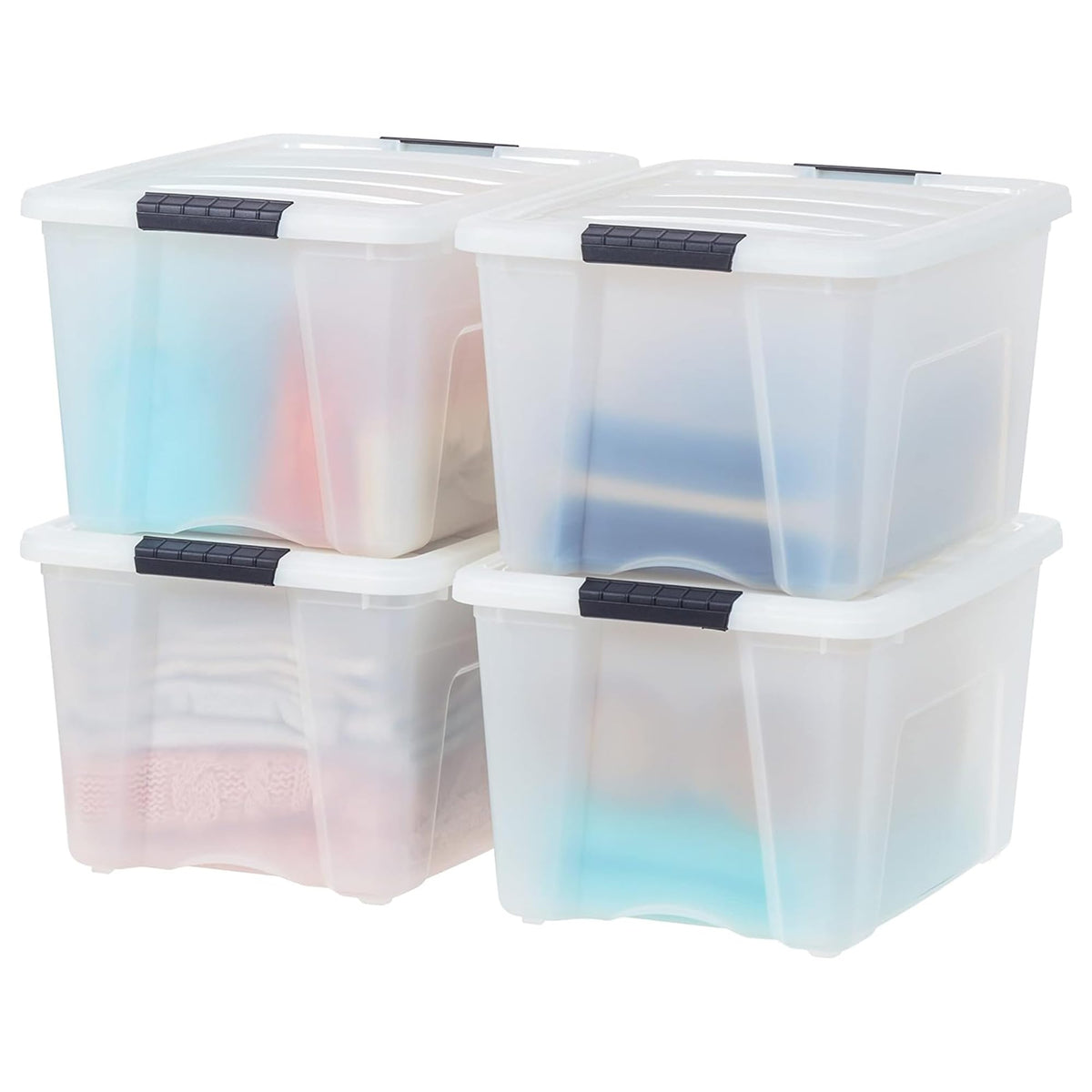 IRIS USA 6-Pack 32.5 Quart Clip Box with Latching Lid