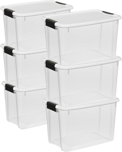 Sterilite Ultra Latch Box with Lids for Home and Office, 70 Quart, 12-Pack
