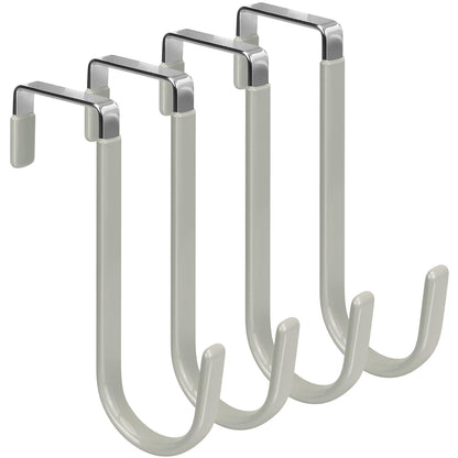 FYY Over the Door Hooks, Double-Hanger 2 Pack, Fits Doors 1 3/8" White