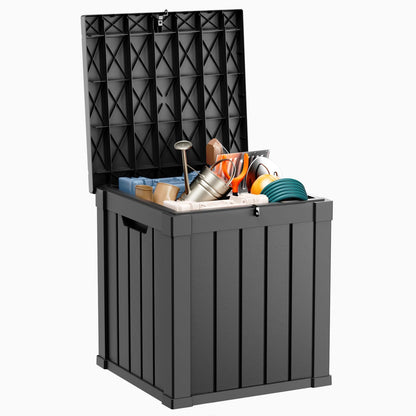 DRATO 135 Gallon Deck Boxes Outdoor Waterproof Storage Box with Wheels