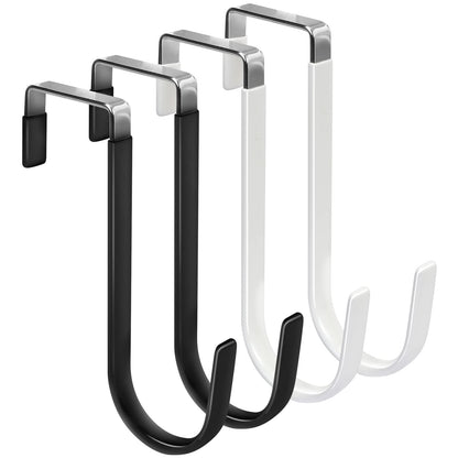 FYY Over the Door Hooks, Double-Hanger 2 Pack, Fits Doors 1 3/8" White