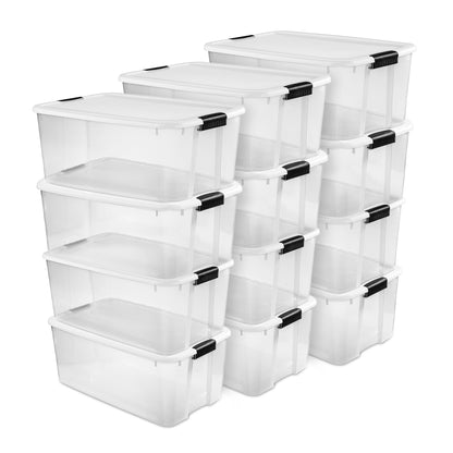 Sterilite Ultra Latch Box with Lids for Home and Office, 116 Quart, 4-Pack