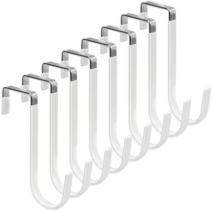 FYY Over the Door Hooks, Double-Hanger 2 Pack, Fits Doors 1 3/8" White