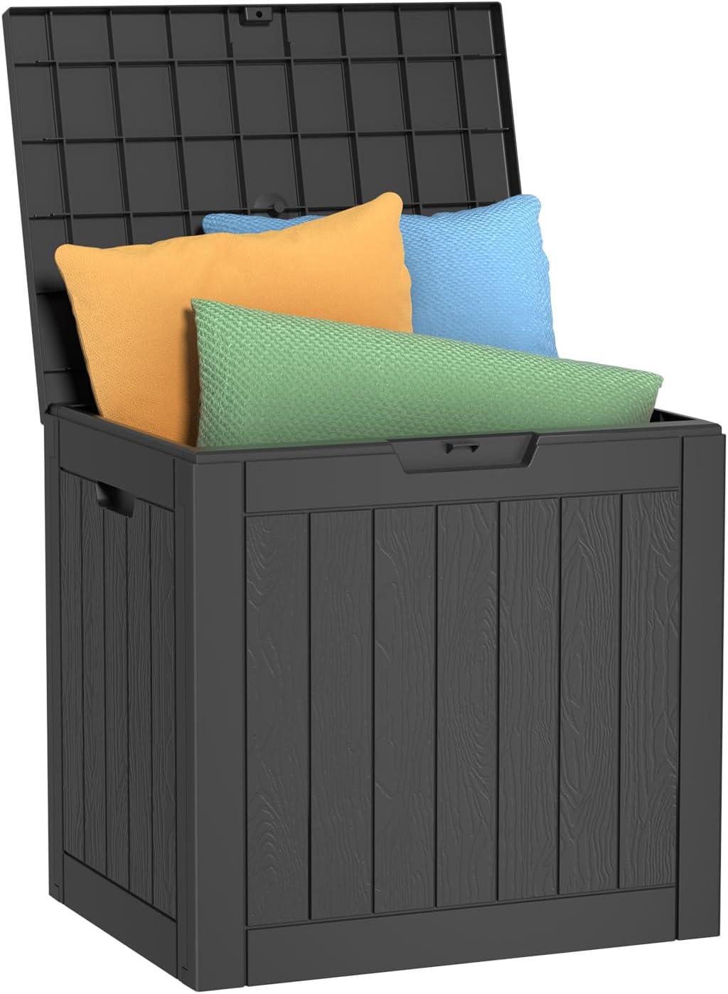 35 Gallon Outdoor Deck Box Lockable Waterproof Storage Black