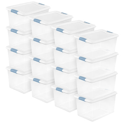 Sterilite Latching Box with Lids for Home and Office, 64 Quart, 4-Pack