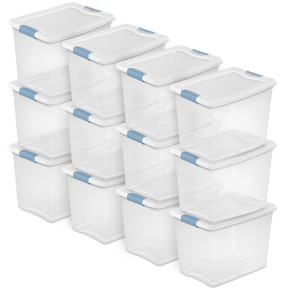 Sterilite Latching Box with Lids for Home and Office, 64 Quart, 4-Pack