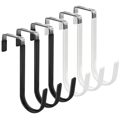 FYY Over the Door Hooks, Double-Hanger 2 Pack, Fits Doors 1 3/8" White