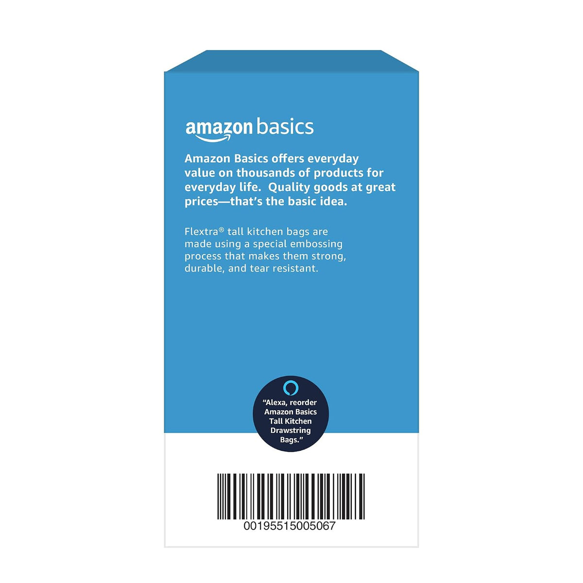 Amazon Basics Flextra Strength Tall Kitchen Drawstring Trash Bags, Fresh Scent, Tear Resistant, 13 Gallon, 90 Count