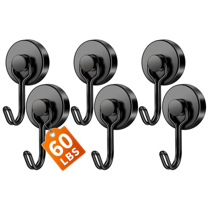 FINDMAG Magnetic Hooks for Cruise Cabins, 6 Pack 30 LB+ Magnet Hooks