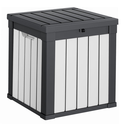 PatioZen 150 Gallon Resin Deck Box, Lockable Patio Outdoor Storage Box for Furniture, Garden Tools and Tools Storage, Waterproof Outside Storage Boxes - Black