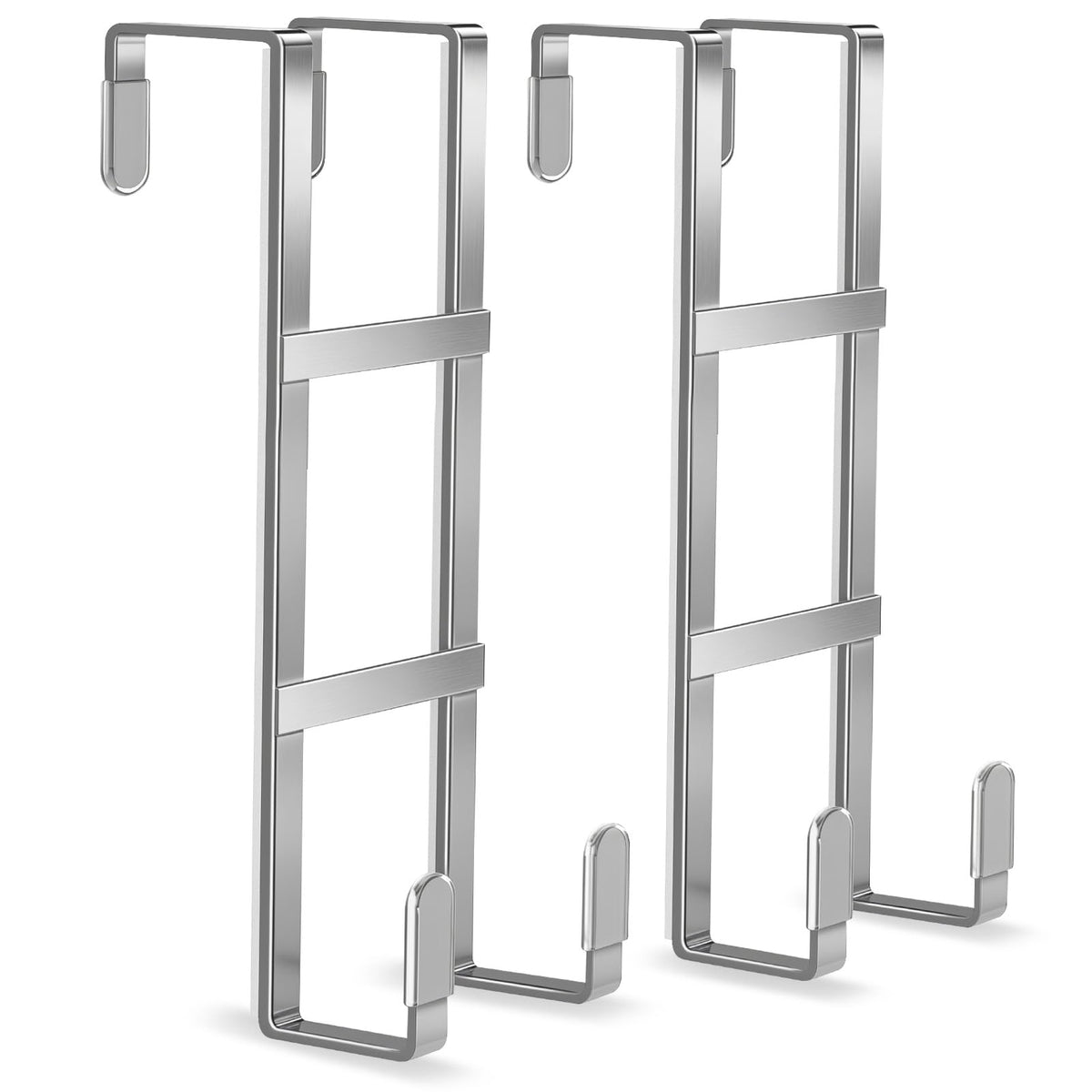 FYY Over The Door Hooks, 2 Packs Double Sided-Hanger Fits Door 1-7/8"White