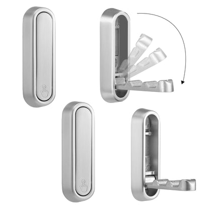 Dntorx Folding Coat Hooks, 2 Pcs Foldable Gold Wall Hooks Heavy Duty Foldable Hook Bathroom Towel Hooks Robe Hooks Wall Mounted for Hanging Coat Towels Clothes Hat Bags Keys