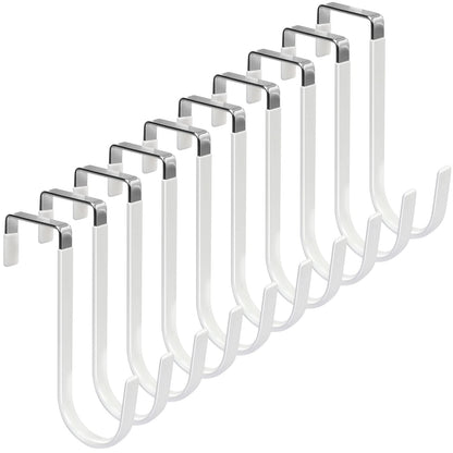 FYY Over the Door Hooks, Double-Hanger 2 Pack, Fits Doors 1 3/8" White