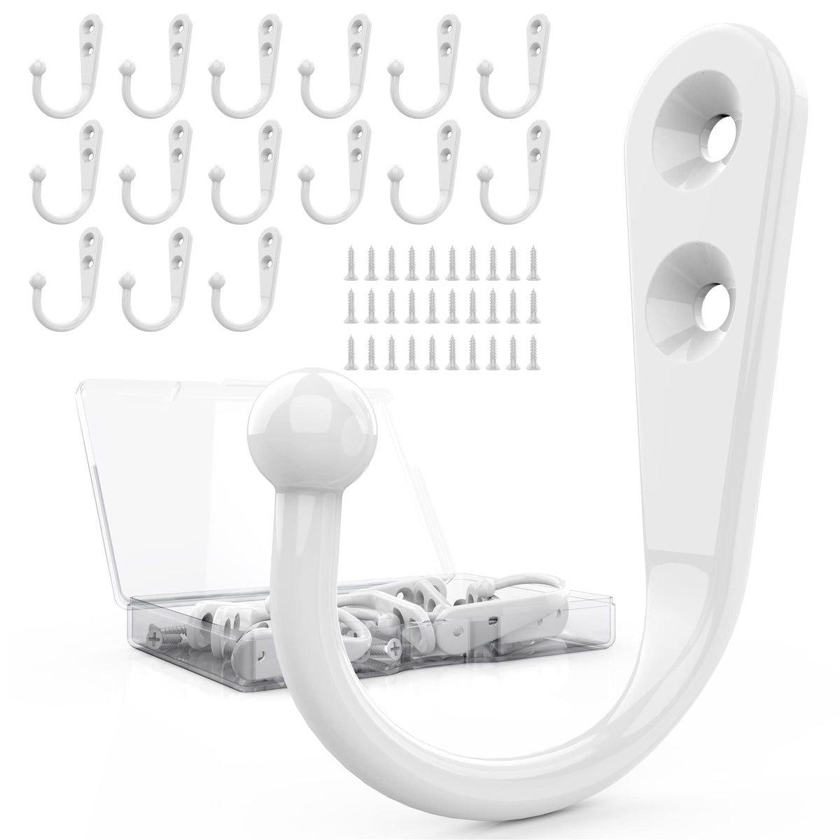ZAYBOD 15 Pack Black Wall Hooks, Premium Zinc Alloy Coat Hook