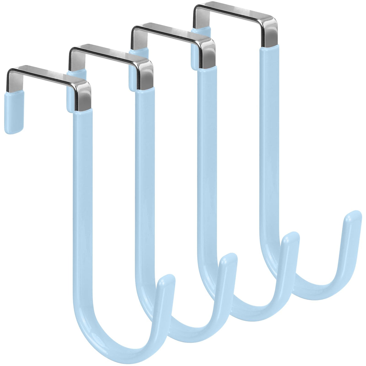 FYY Over the Door Hooks, Double-Hanger 2 Pack, Fits Doors 1 3/8" White