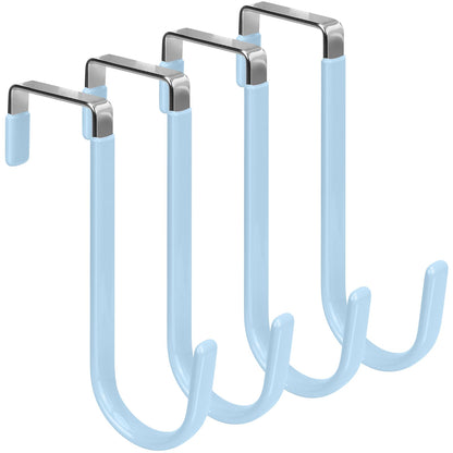FYY Over the Door Hooks, Double-Hanger 2 Pack, Fits Doors 1 3/8" White