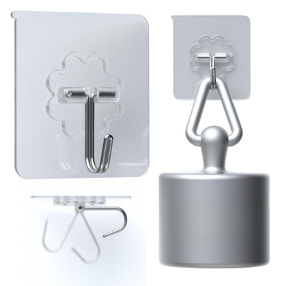 DDMY Adhesive Wall Hooks Heavy Duty 50LB Clear Hook 24 Pack for Hanging