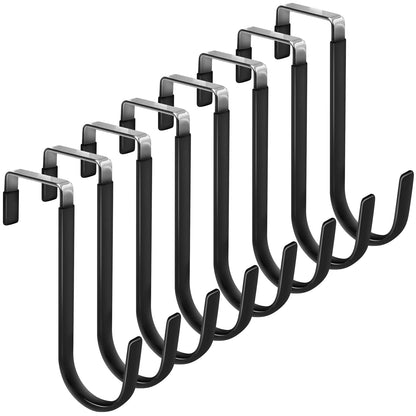 FYY Over the Door Hooks, Double-Hanger 2 Pack, Fits Doors 1 3/8" White