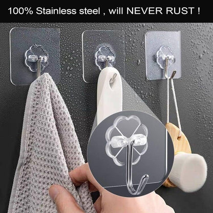 ZESLMG Adhesive Wall Hooks for Hanging, 16 Pack Self Sticky Hook No Drill